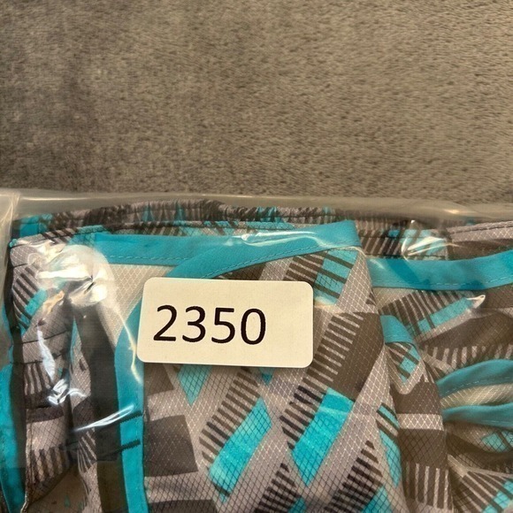 NIke Swim Trunks Mens Extra‎ Large Blue Gray Striped Swimwear Bottoms Geometric - Picture 9 of 9